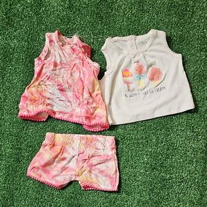 Quiltex Kids Matching Set - Pink and White